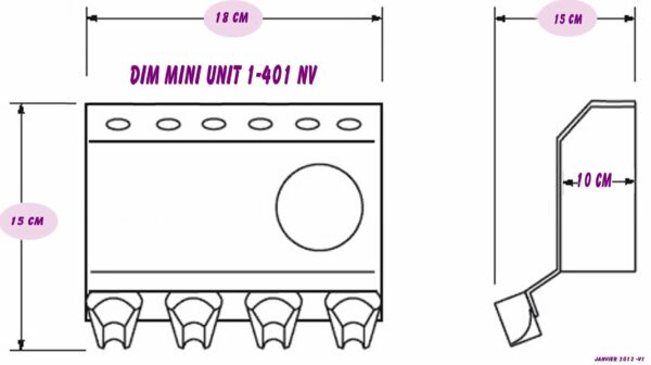 Dimension du mini unit 1-401 nv