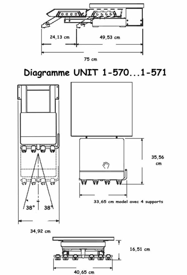 Materiel Dentaire - Unit DUO sous meuble a glissiere 1-571