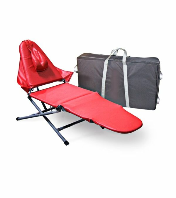 Fauteuil portable dentaire rouge avec option dossier et tetiere pour enfant